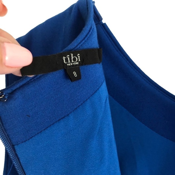 Tibi Blue Sleeveless Peplum Sheath Dress Size 8 - Picture 8 of 9